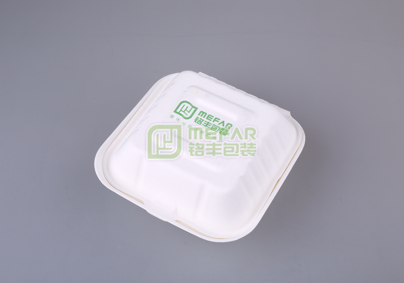 餐盒白色甘蔗漿濕壓紙托（紙塑）